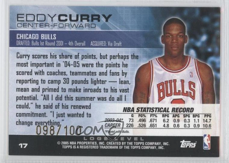 2004-05 Topps Luxury Box Loge Level /100 Eddy Curry #17 - Image 2 of 2