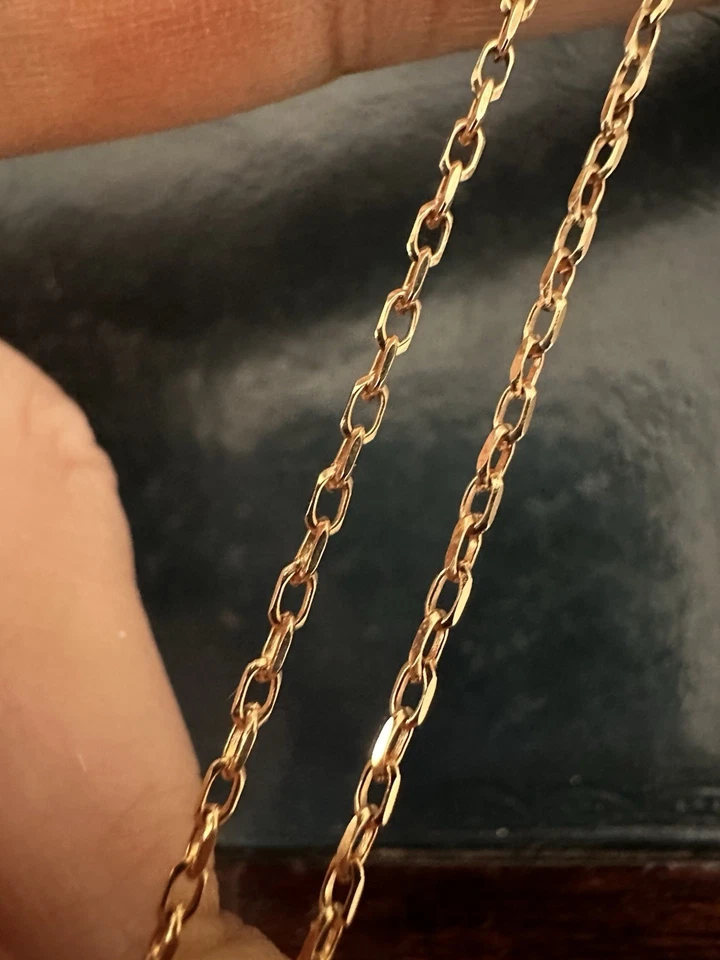 Collar Cadena Belcher Italiano UNOAERRE Vintage Oro Cálido 9K Ovalado 2.12g, 16" Foto 2 de 4