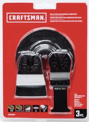 3 Piece CRAFTSMAN Oscillating Multipurpose Assortment CMA0201 