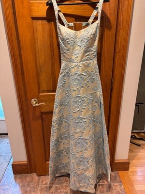 B. Darlin Metallic Floral Jacquard Maxi Gown - Size 13/14 Preowned