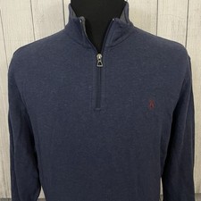 Polo Ralph Lauren Men's XL Blue Quarter Zip Long Sleeve Pullover Sweater