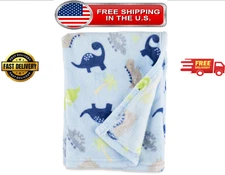 Parent’s Choice Plush Baby Blanket, Blue Dinosaur, 30 in x 36 in
