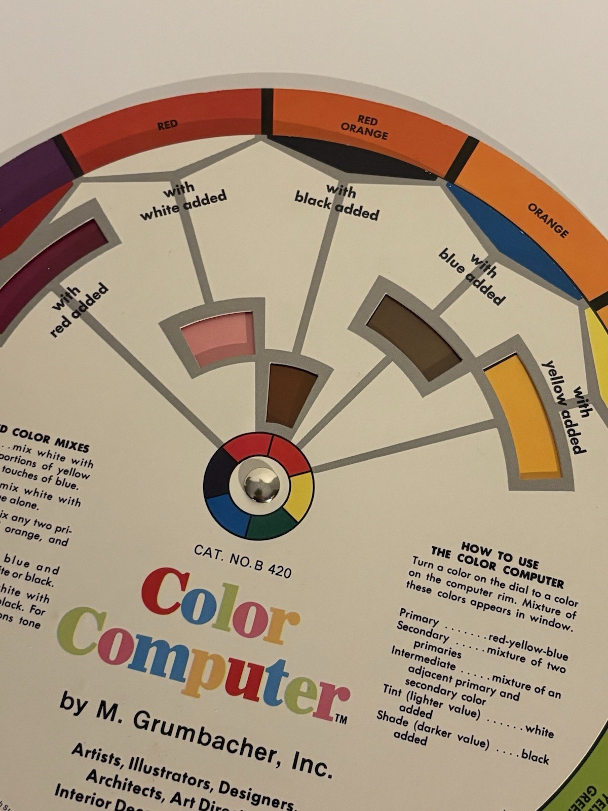 VTG M. Grumbacher Color Computer Double-Sided Circular Wheel (B 420) 1972/ 1977