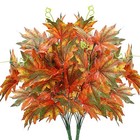 2PCS Artificial Silk Maple Leaf Shrubs Fake Fall 2pcs Maple Leaves Branches