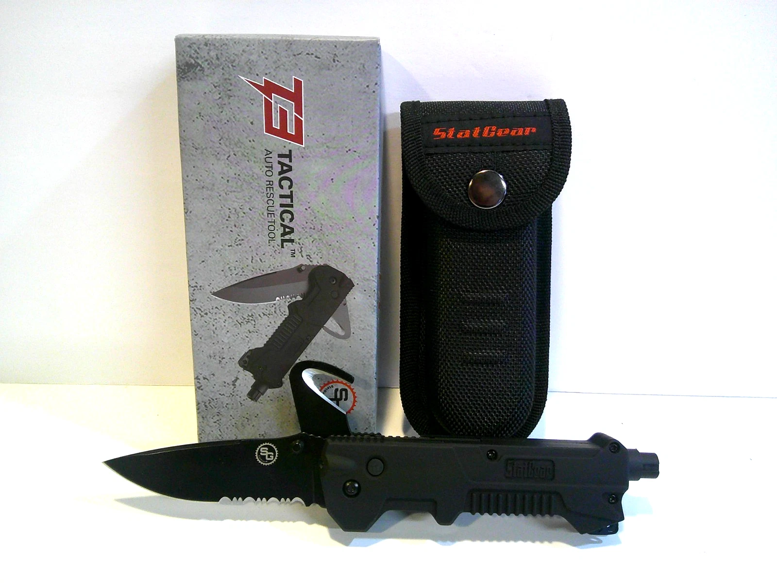 Stat Gear Tool T3 Auto Rescue Tool 48339 w/ LED Light - Firefighter Knife