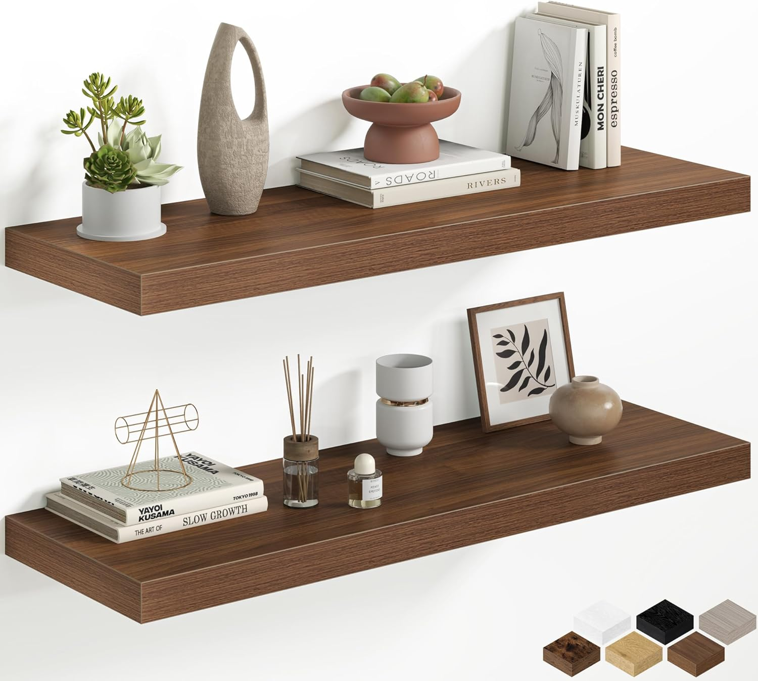 36 Inch Deep Floating Shelves Set of 2