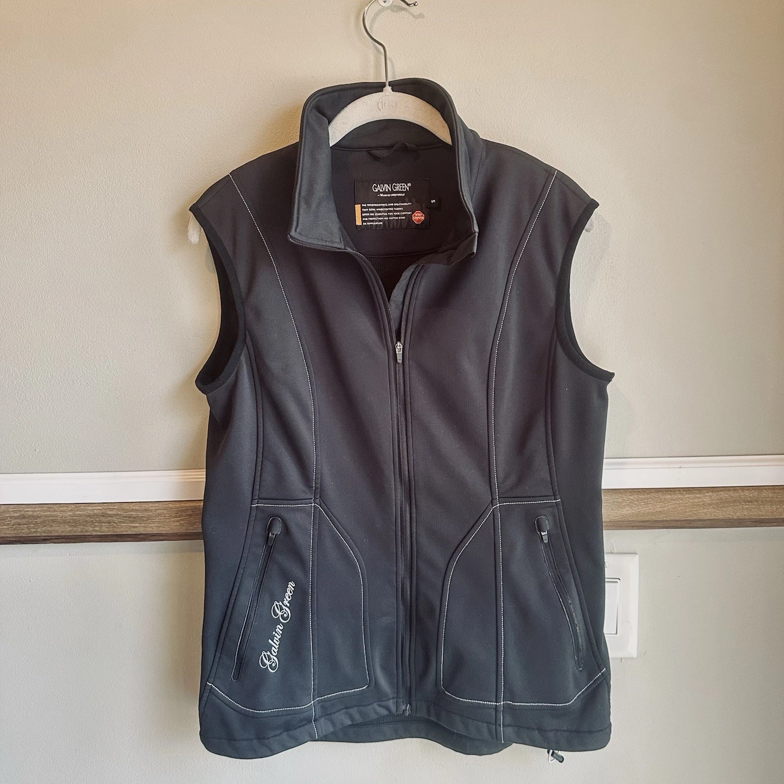 Galvin Green Black Windstopper Sleeveless Softshell Golf Vest Men’s Small