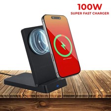 100W Fast Wireless Charger Charging Pad For Apple Samsung & iPhone &Universal UK