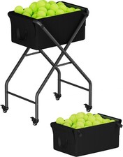 Tennis Ball Hopper Cart Holds 175 Tennis Balls or 140 Pickleballs, Portable P...