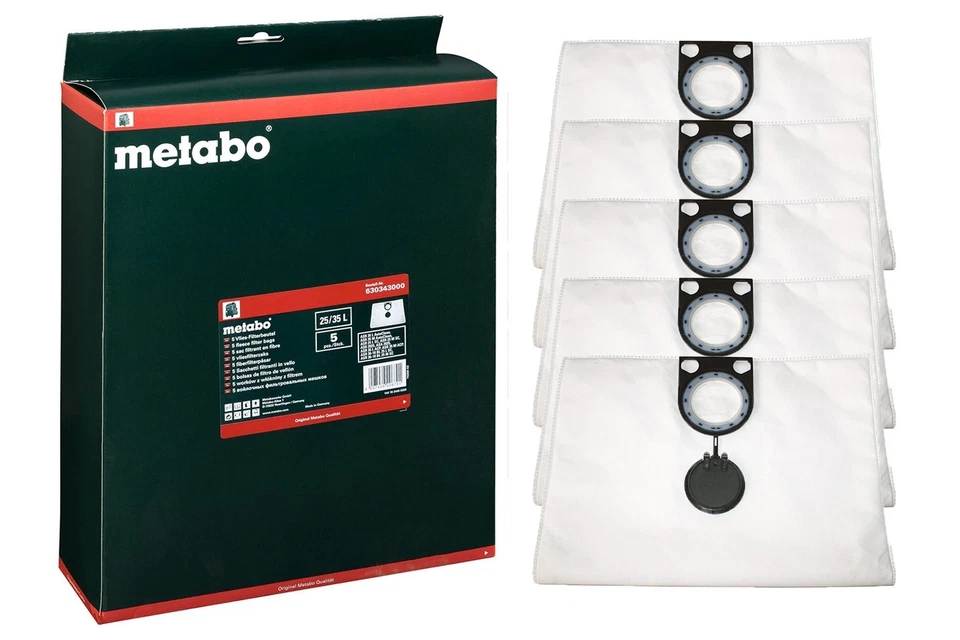 METABO PACK OF 5 FLEECE BAGS FOR ASR 35/25 VACUUM CLEANERS - 630343000