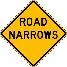 Lyle W5-1-30Ha Road Narrows Traffic Sign, 30 In Height, 30 In Width, Aluminum,