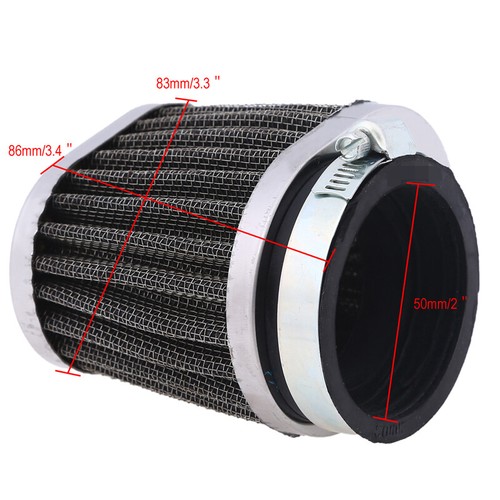 Adjustable Clamp 50mm Motorcycle Air Filter Pod Cleaner Washable Universal Fit - Picture 5 of 12