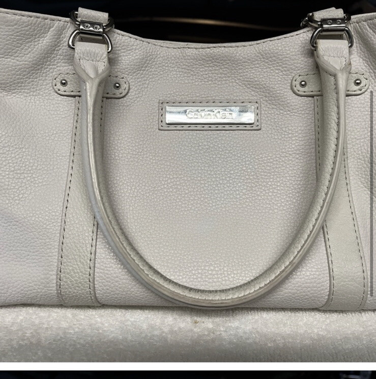 White Leather Calvin Klein Purse/Handbag | eBay