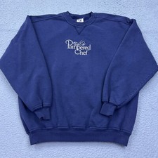 VTG The Pampered Chef Embroidered Cooking Crewneck Sweater Sweatshirt 2X Blue