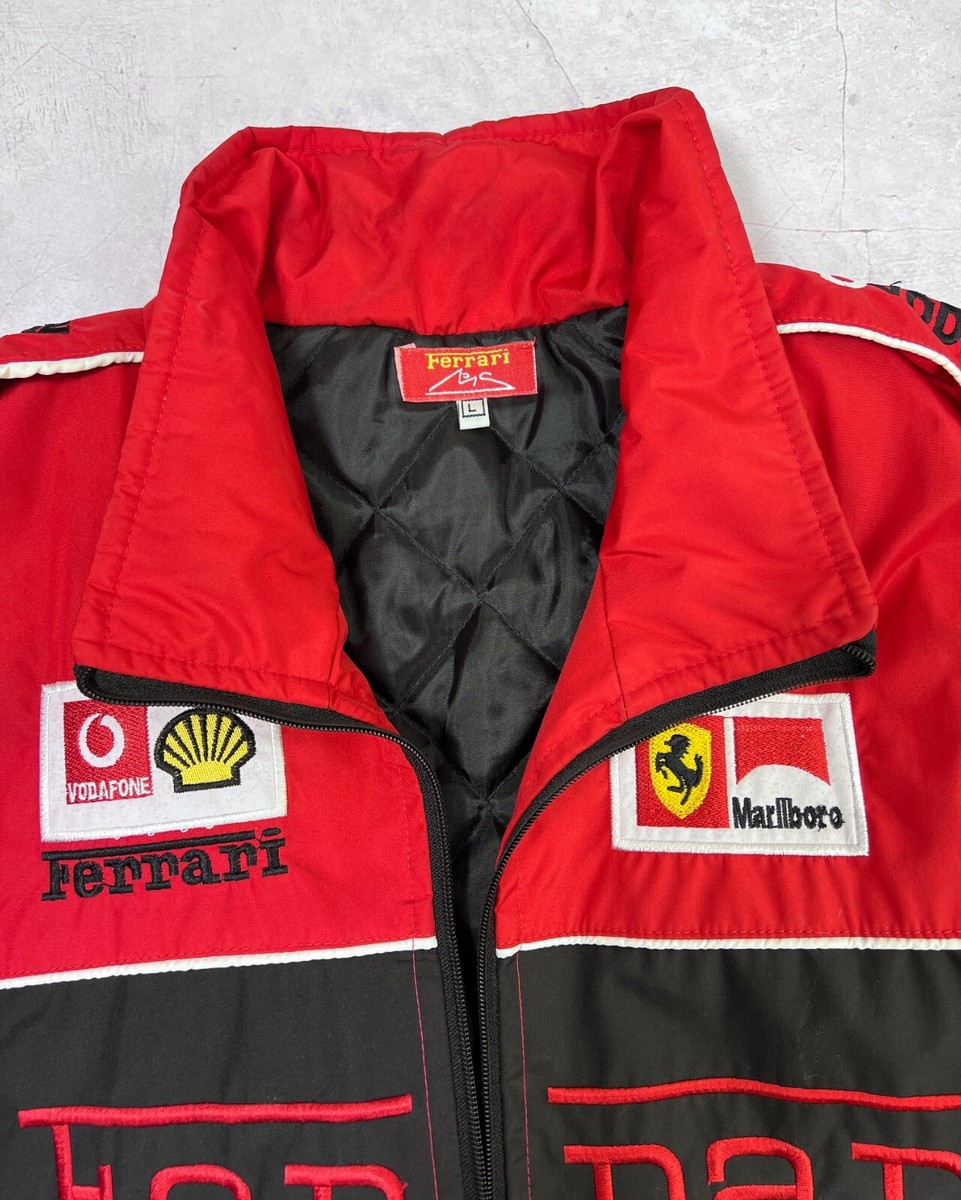 Vintage Ferrari Racing Jacket Marlboro Vodafone Shell Red Vintage Ferrari Racing Jacket Marlboro Vodafone Shell Red