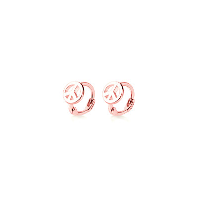 Rose Gold Auf Sterlingsilber Mini 5mm Reifen Friedenssymbol Cnd Schild Ohrringe