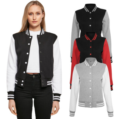 Build your Brand Ladies Sweat College Jacket Jacke College Style Übergangsjacke 