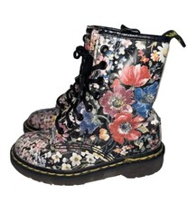 Dr. Martens Doc England Rare 90's Vintage Dark Floral 1460 Boots UK1 US2