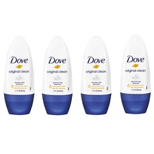 Dove Original Clean Roll on Deodorant, Aluminum Free, All Day Odor Protection, 4