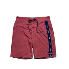 Vineyard Vines 9 Inch Heathered Fineline Board Shorts Mens Size 30 Red Marlin