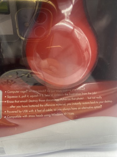 Dream Cheeky USB Stress Ball (Red) Squeeze Photos Emails Virtual Stress Ball! - Picture 5 of 16
