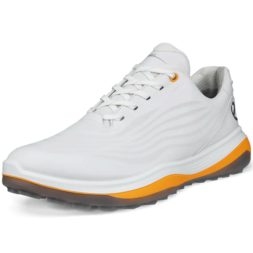 ECCO MENS LT1 WATERPROOF LEATHER GOLF SHOES - WHITE / SUNRISE / NEW 2025 MODEL - Picture 3 of 9