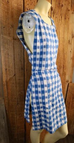 Vintage Hand Made Tablecloth Apron Dress Size M/L