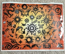 Tattoo Studio Shop Flash Single By Aaron Bell Dolphin,Cats, Suns, 11"X17" Print