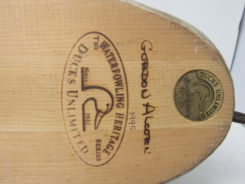 Ducks Unlimited Wooden Duck Decoy 1995 Special Edition Gordon Alcorn - Picture 12 of 14