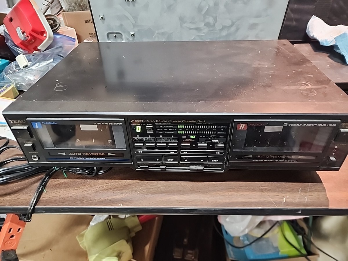 TEAC W-660R ダブルリバースカセットデッキ TEAC W-660R Auto Reverse Double Cassette Deck Unit Tested