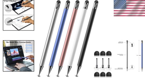 Hochpräziser 2-in-1 Eingabestift für iPad & Android - 5 elegante Farben enthalten - Bild 2 von 9