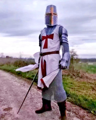 Medieval knight suit Crusader Armor LARP Reenactment Cosplay Costume