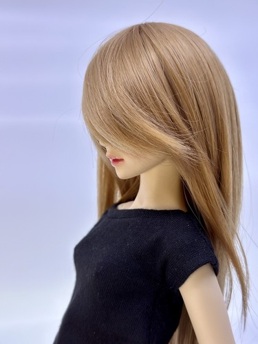 BJD 6-7 Synthetic Caramel Brown Long Wig - Picture 4 of 4