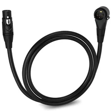LyxPro 3 Feet Right Angle XLR Microphone Cable, Male to Female Cable