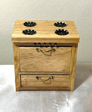 Vintage Dollhouse Oak Miniature Wood Kitchen Stove Oven 1:12