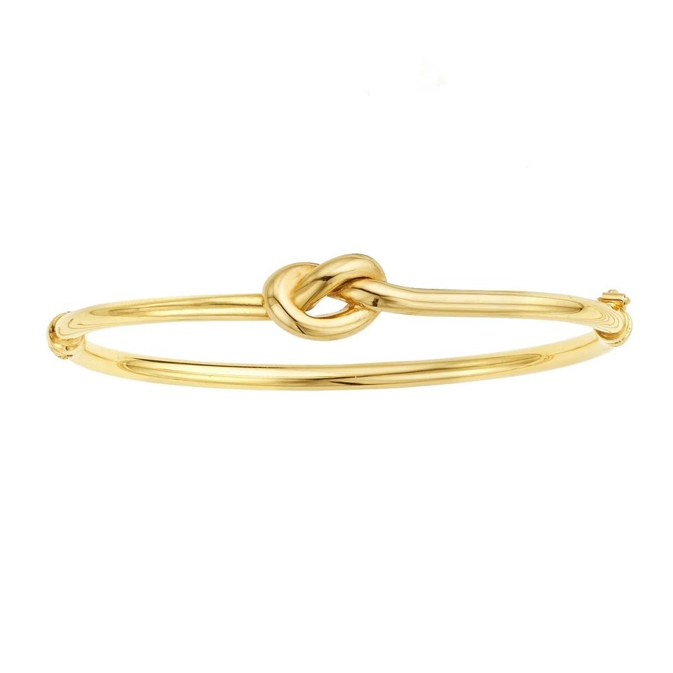 14k Yellow Gold 7" Infinity "Love Knot" Hinged Bangle Bracelet 5.5grams 9.5 mm
