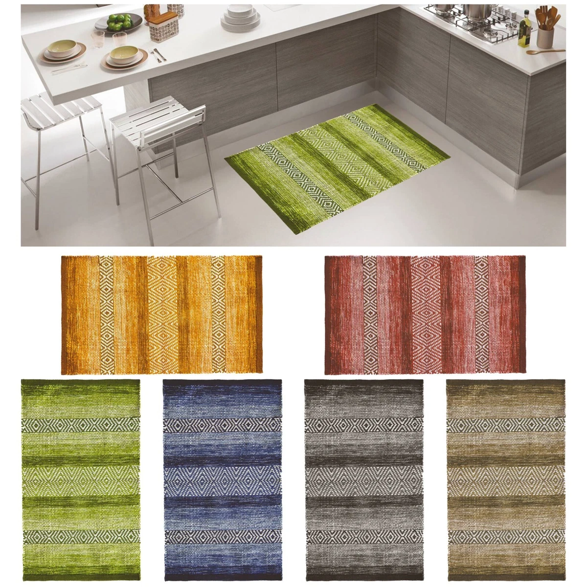 Ymural Tappeto antiscivolo per corridoio, moderno, grigio