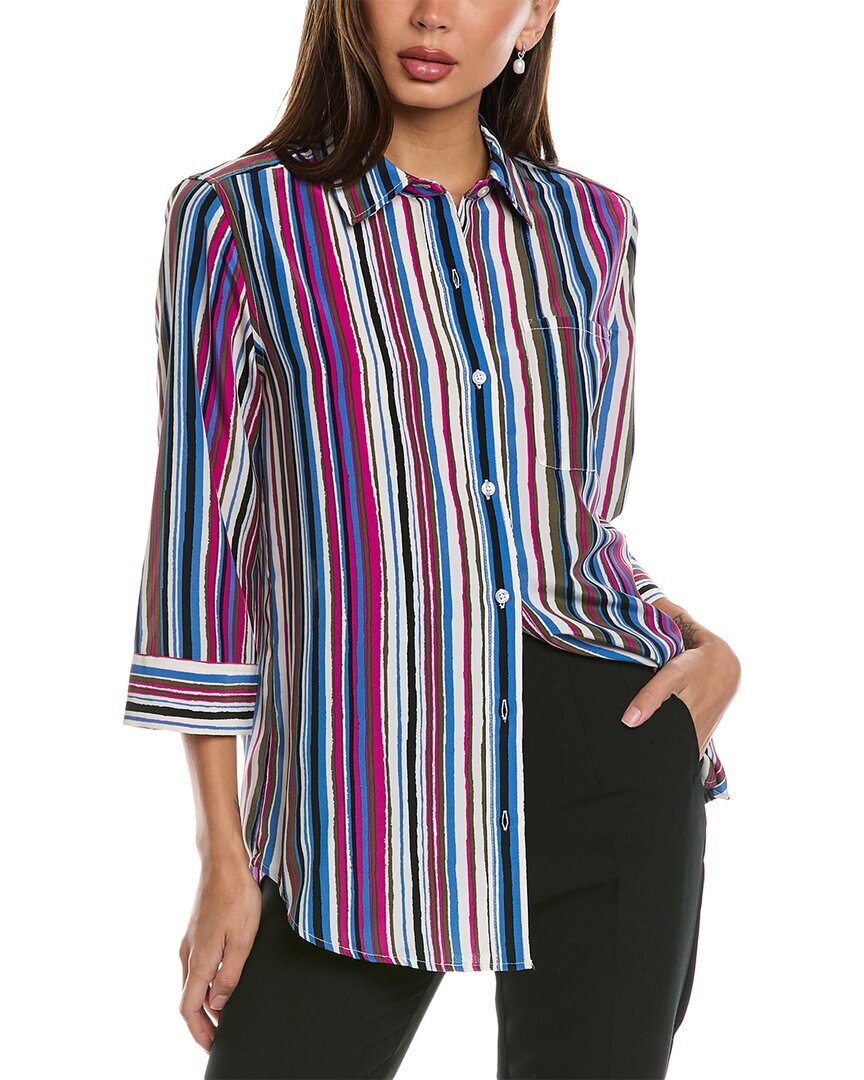 Женская рубашка с воротником спереди на пуговицах Jones New York, черная Xs