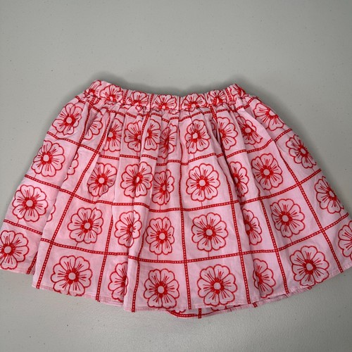 NWT J Crew Crewcuts Girls Pull on Skirt Size M Pink Floral Embroidered - Picture 4 of 10