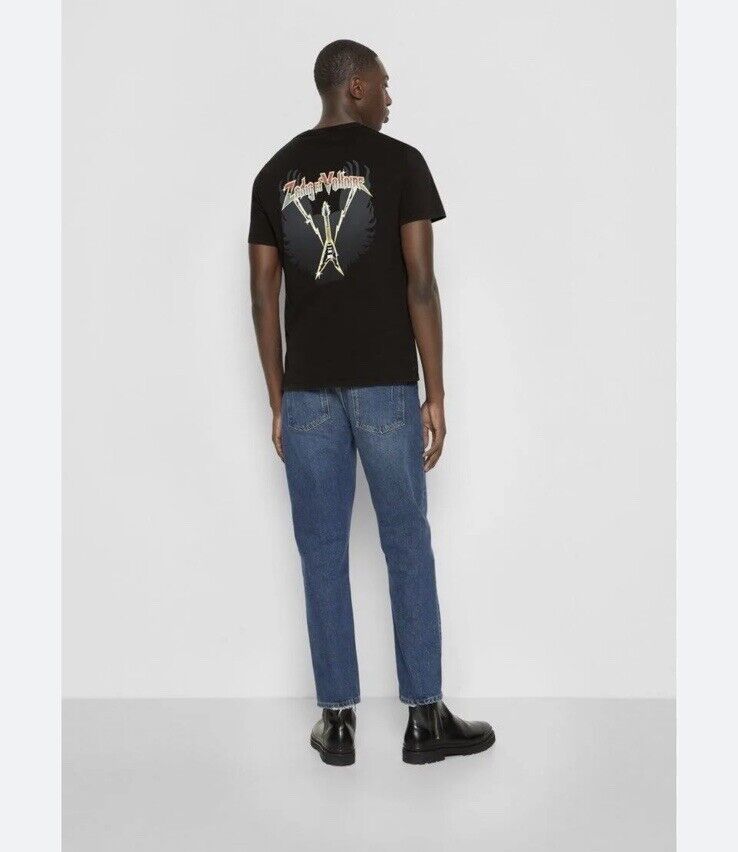 ZADIG & VOLTAIRE テティTシャツ JMTS017260 BLACK NWT Zadig & Voltaire Men's 'Remember Love' World Tour Medium