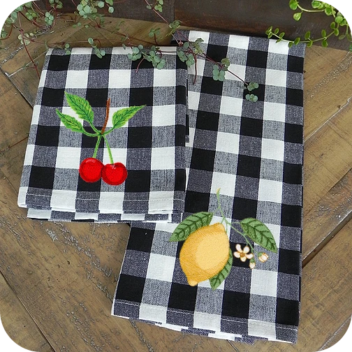 Black and white buffalo check dish towels clearance
