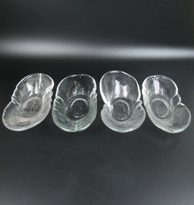 4x Kosta Boda Glas Schale Serie Party Ann Wärff Design Glass Dishes Sweden