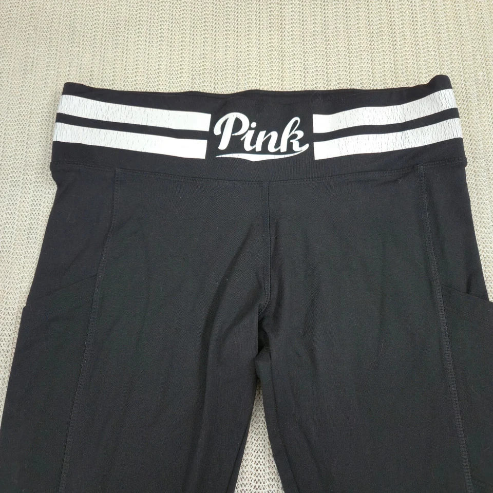 Victoria's Secret ROSA Ultimate Leggings Mujer Pequeños Negros Cintura Alta Pantalones de Yoga Foto 3 de 4