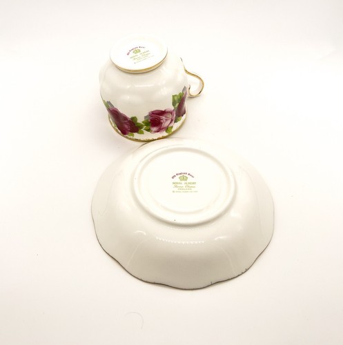 Royal Albert Old English Rose Footed Bone China 2 3/4" Cup and Saucer Hampton - Picture 8 of 10