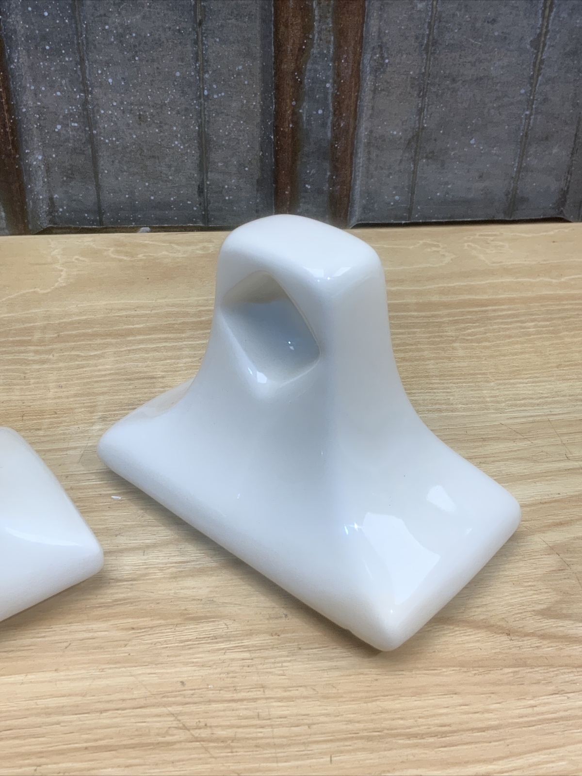 VINTAGE CERAMIC TOWEL BAR HOLDERS, Glossy Biscuit Off White eBay