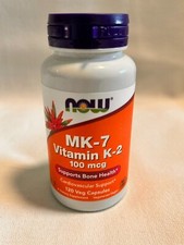 Now Foods Mk-7 Vitamin K-2 100 mcg Vitamin Capsule - 120 Capsules