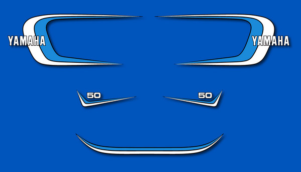 Autocollants YAMAHA RD 50 1980 kit carrosserie bleu de rechange