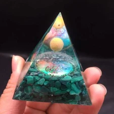 Natural Gravel Stone Crystal Chips Orgone Energy Pyramid Healing Decorate 1pc