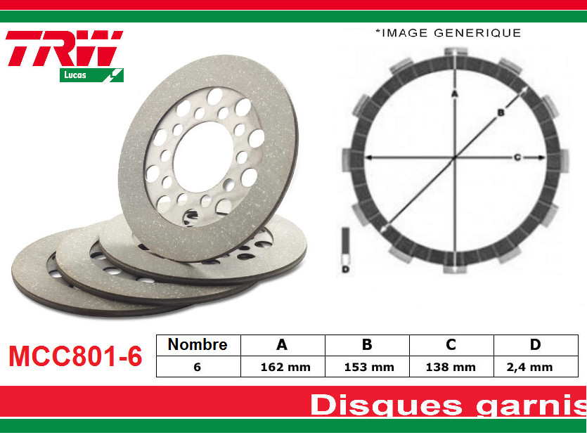 6 disques garnis d'embrayage Harley FXRS 1340 Low Glide pour longs road-trips