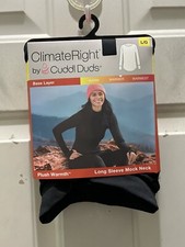 New Climate Right Cuddl Duds Womens Plush Warmth Long Sleeve Mock Neck. Size L.
